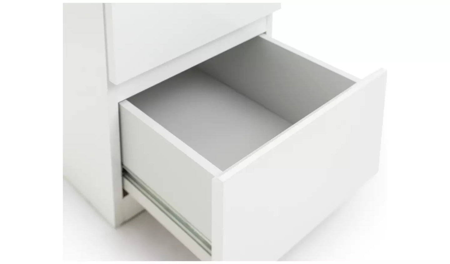 Assembled Jenson 5 Drawer Dressing Table - Matte White